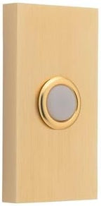 Baldwin 4863 3" x 1-1/2" Illuminated Rectangular Door Bell from the Estate Collection - Lifetime Satin