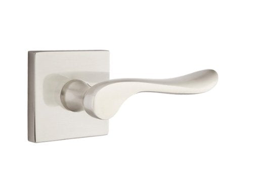 EMTEK Concealed Fastener Square Rosette Privacy Set with Matching Finish Luzern Lever - Choice of 7 Finishes - C5210LUUS15 - Satin Nickel (US15)