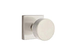 EMTEK Concealed Fastener Square Rosette Passage Set with Matching Finish Round Knob C5110ROUUS15 - Satin Nickel (US15)