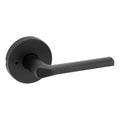 Kwikset Lisbon Interior Privacy Door Handle with Lock, Round Lever for Bathroom and Bedroom, Matte Black
