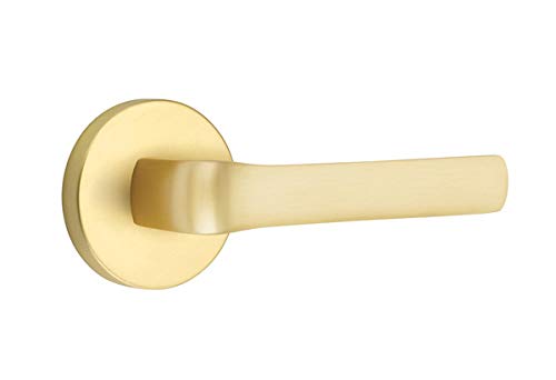 EMTEK Disk Rosette Privacy Set with Matching Finish Stuttgart Lever 5209STURHUS4 - Right Handed (RH) -