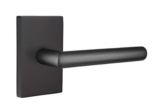 EMTEK Modern Rectangular Rosette Passage Set with Matching Finish Stuttgart Lever - 5112STURHUS19 - Righ