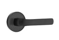 EMTEK Disk Rosette Privacy Set with Matching Finish Stuttgart Lever  5209STURHUS19 - Right Handed (RH) - Flat Black (US19)