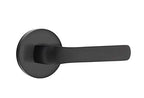 EMTEK Disk Rosette Privacy Set with Matching Finish Stuttgart Lever  5209STURHUS19 - Right Handed (RH) - Flat Black (US19)