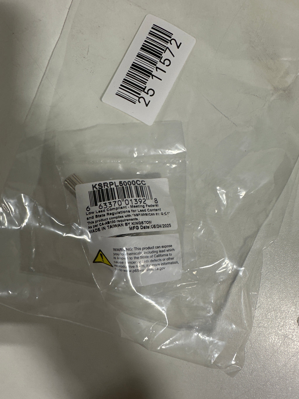Kingston Brass KSRPL5000CC Replacement Cold Water Stem - for Use with KS296.ML Valves