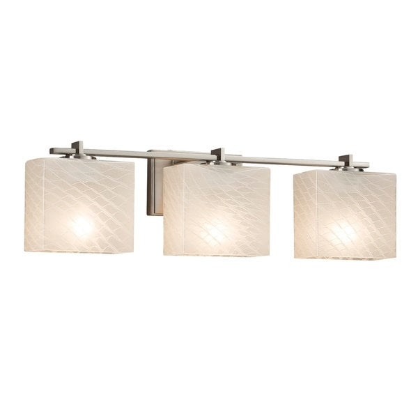 Justice Design Group Brushed Nickel Justice Design Group FSN-8443-55-WEVE Fusion 3 Light 26" Wide Bathroom Vanity... Model FSN-8443-55-WEVE-NCKL