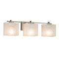Justice Design Group Brushed Nickel Justice Design Group FSN-8443-55-WEVE Fusion 3 Light 26" Wide Bathroom Vanity... Model FSN-8443-55-WEVE-NCKL