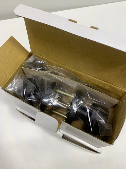 2 Miseno Mlk4080 Tuscora Shaker Passage Door Knob Set - Black