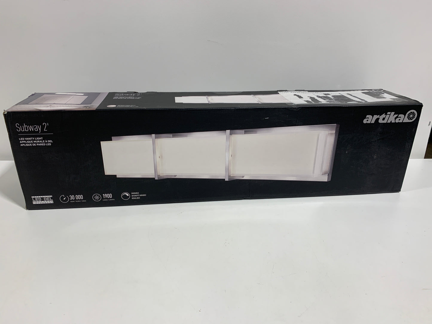 Artika Subway LED Integrated 27-Inch 3-Section Vanity Brushed Nickel