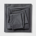 Full 6pc 800 Thread Count Solid Sheet Set Gray - Threshold™: Cotton Sateen Includes 4 Pillowcases Fits up to 18’’