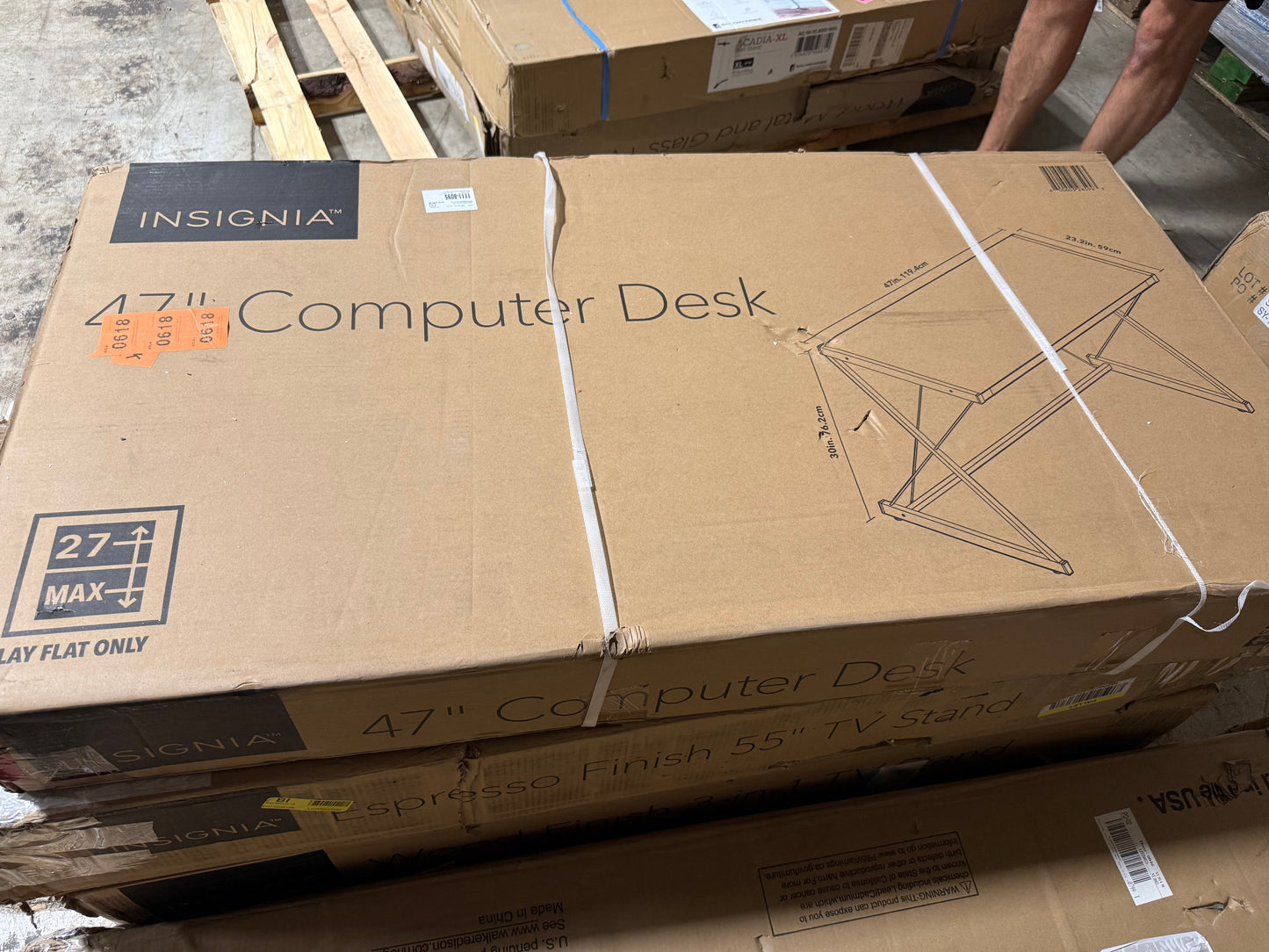 Insignia - Computer Desk – 47" Wide - Light Oak