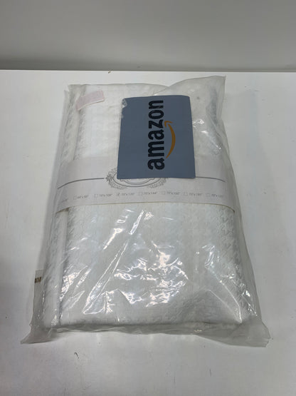 Majestic Giftware Polyester Tablecloths for Rectangle Tables | (70/120) - TC1373 Jacquard Houndstooth - White Hem Stitch Dining Table Cover | Decorative Washable Tablecloth for Kitchen & Dining