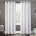 Exclusive Home Sateen Kids Twill Woven Room Darkening Blackout Grommet Top Curtain Panel Pair 52 X63 Winter White