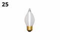 Pack of (25) 25 Watt Dimmable Satin Finish C15 Spunlite Incandescent Light Bulbs with Medium (E26) Base