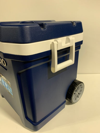 Used See Desc IGLOO MaxCold 58 Litre (62 US QT) Roller Cool Box Ice Cooler 98 Cans