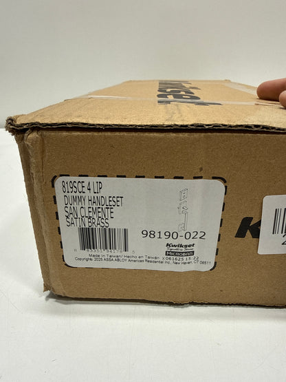 Kwikset 819Sce-Lip San Clemente Dummy Handleset Exterior Only - Brass