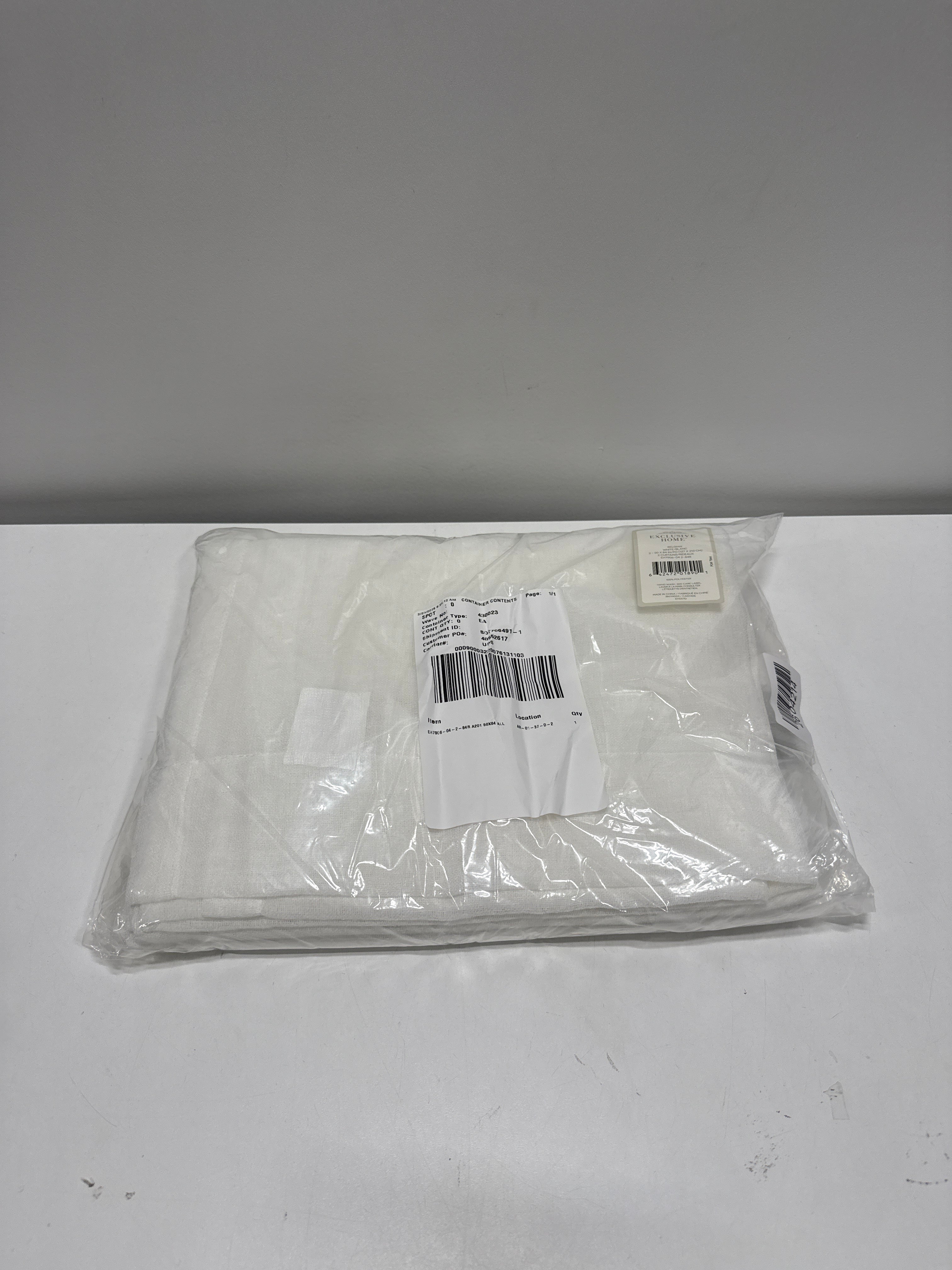 Belgian RP Winter White Solid Sheer Rod Pocket Curtain, 50 in. W X 84 in. L (Set of 2)