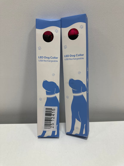 2 x Light Up Dog Collar for Night Walking Flashing, LED Dog Collar Light Rechargeable Reflective Dog Collar Water-Resistant Adjustable Size Dog Collars for Medium Dogs