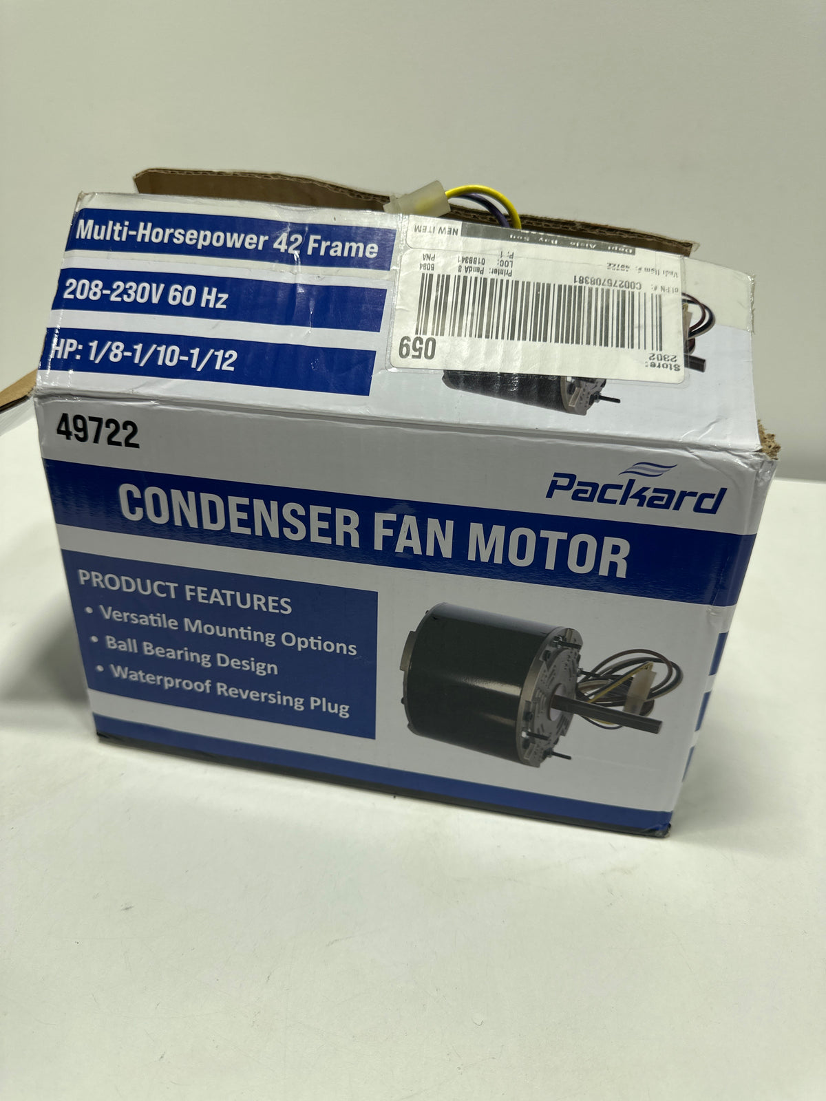 Multi-Horsepower 42-Frame 1/8-1/12HP 1075 RPM Condenser Fan Motor 208-Volt-230-Volt-60Hz