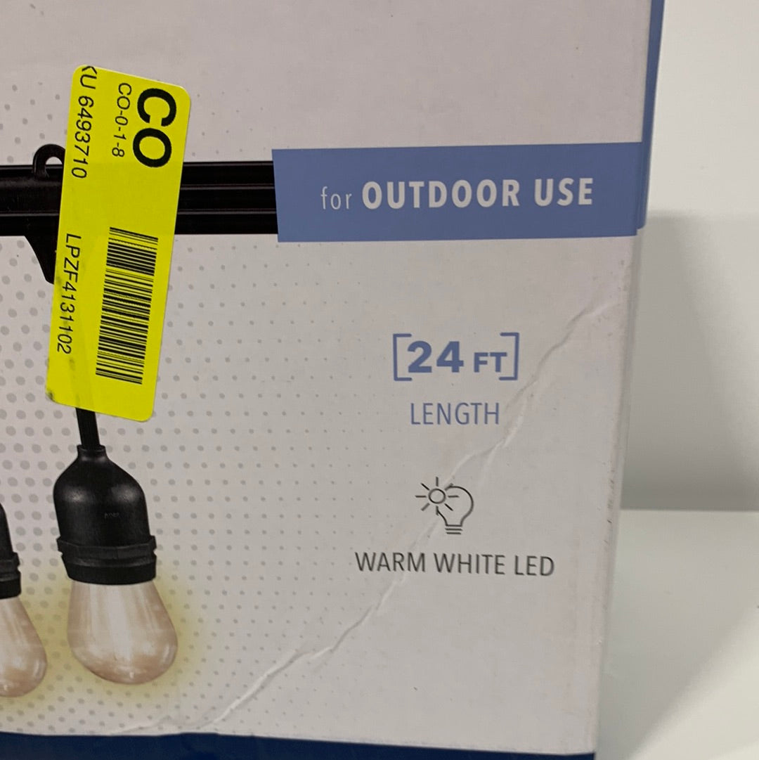 Insignia - 24 Ft. Outdoor String Lights - White