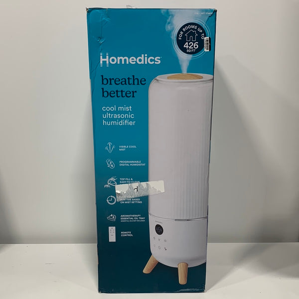 See Desc Homedics Ultrasonic Humidifier - Large Deluxe Air Humidifiers for Bedroom, Plants, Office - Top-Fill 1.47-Gallon Tan