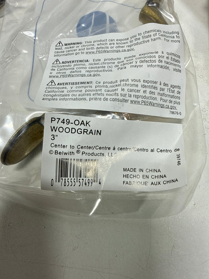 10 x Hickory Hardware Solid CoreWoodgrain Collection Pull 3" P749-OAK