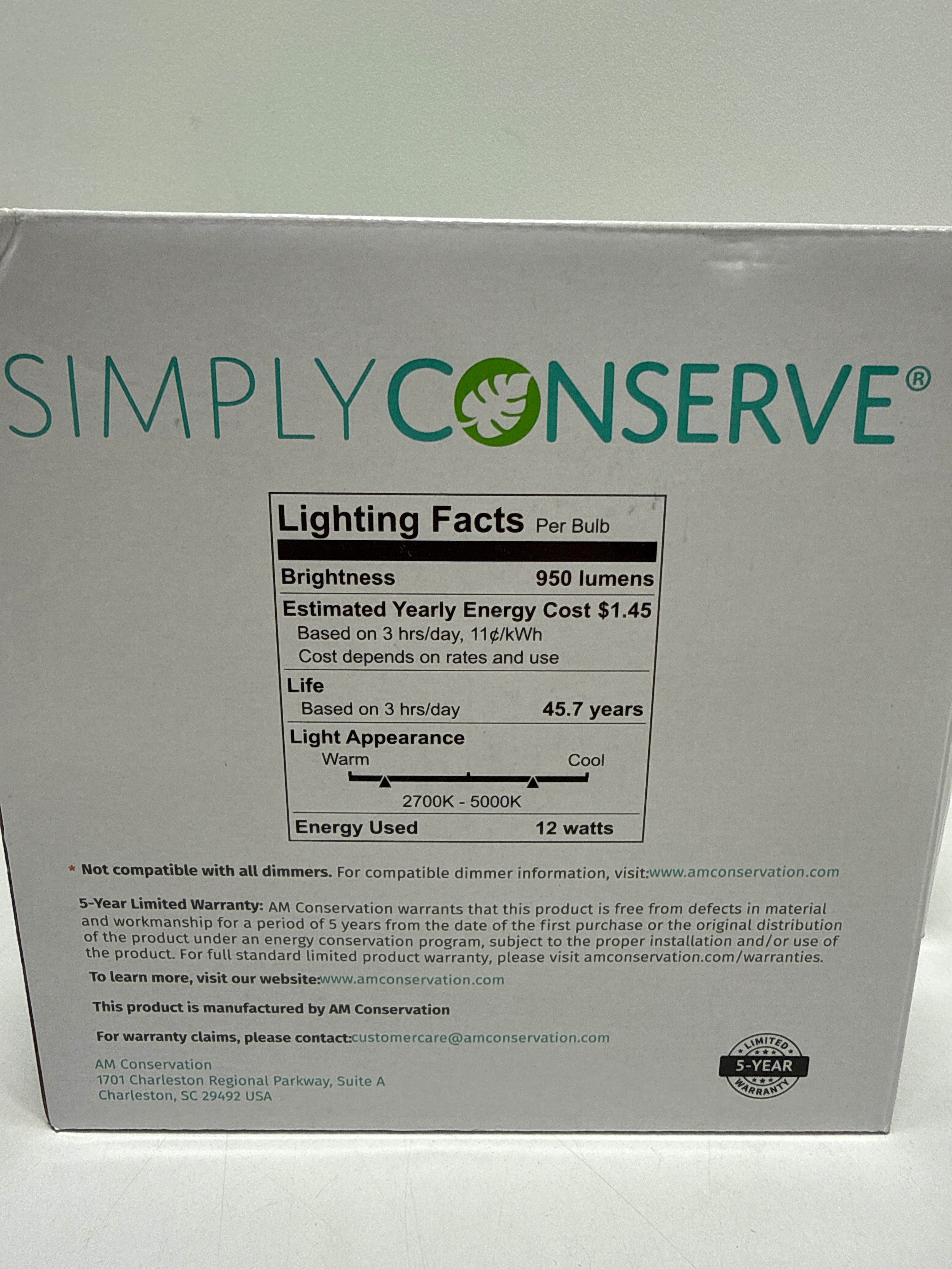 4 x Simply Conserve 6 in. Slim Downlight CCT Selectable LED Recessed Downlight with Remote J-Box
