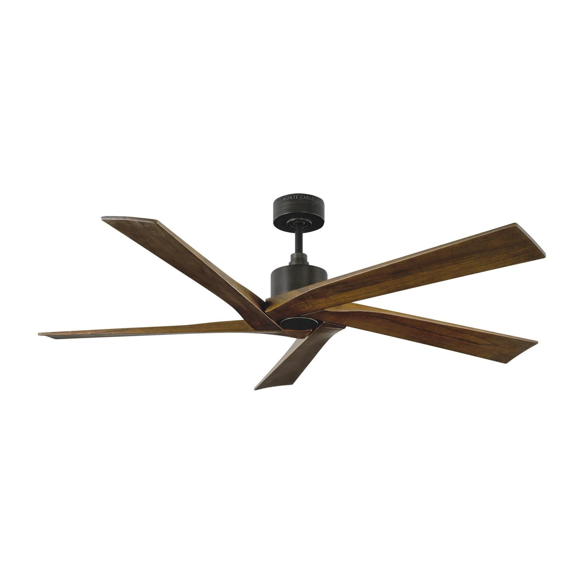 Monte Carlo 5ASPR56AGP Aspen 56" Outdoor Ceiling Fan with Remote, 5 Dark Walnut Blades, Aged Pewter