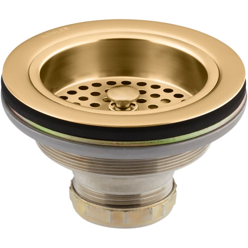 KOHLER 8799-2BZ Duostrainer sink drain and strainer, Vibrant Brushed Moderne Brass