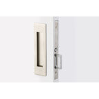 Emtek 2154-138 Narrow Modern Rectangular 7-1/4 Inch Passage Mortise Pocket Door Pull for 1-3/8" Thick Doors Satin Nickel Sliding Door Hardware Pocket