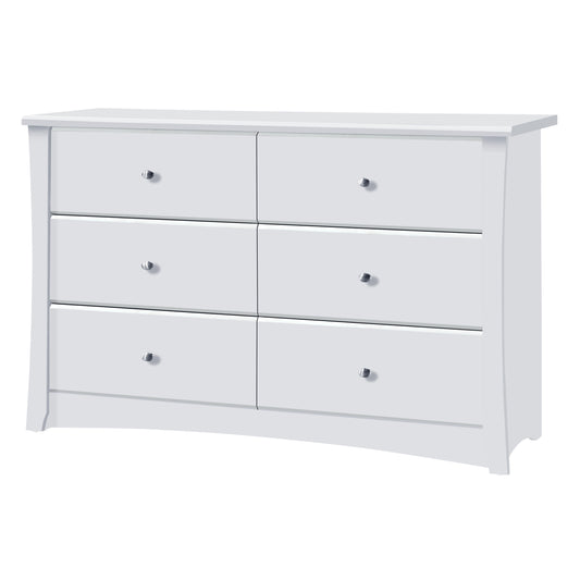 See Desc Storkcraft - Crescent 6-Drawer Double Dresser - White