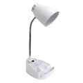 Gooseneck Organizer Desk Lamp W/iPad Tablet Stand Book Holder White - *Furniture & Organization