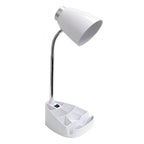 Gooseneck Organizer Desk Lamp W/iPad Tablet Stand Book Holder White - *Furniture & Organization