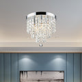 Merra 11 in. 5-Light Chrome Flush Mount Chandelier with K9 Crystals