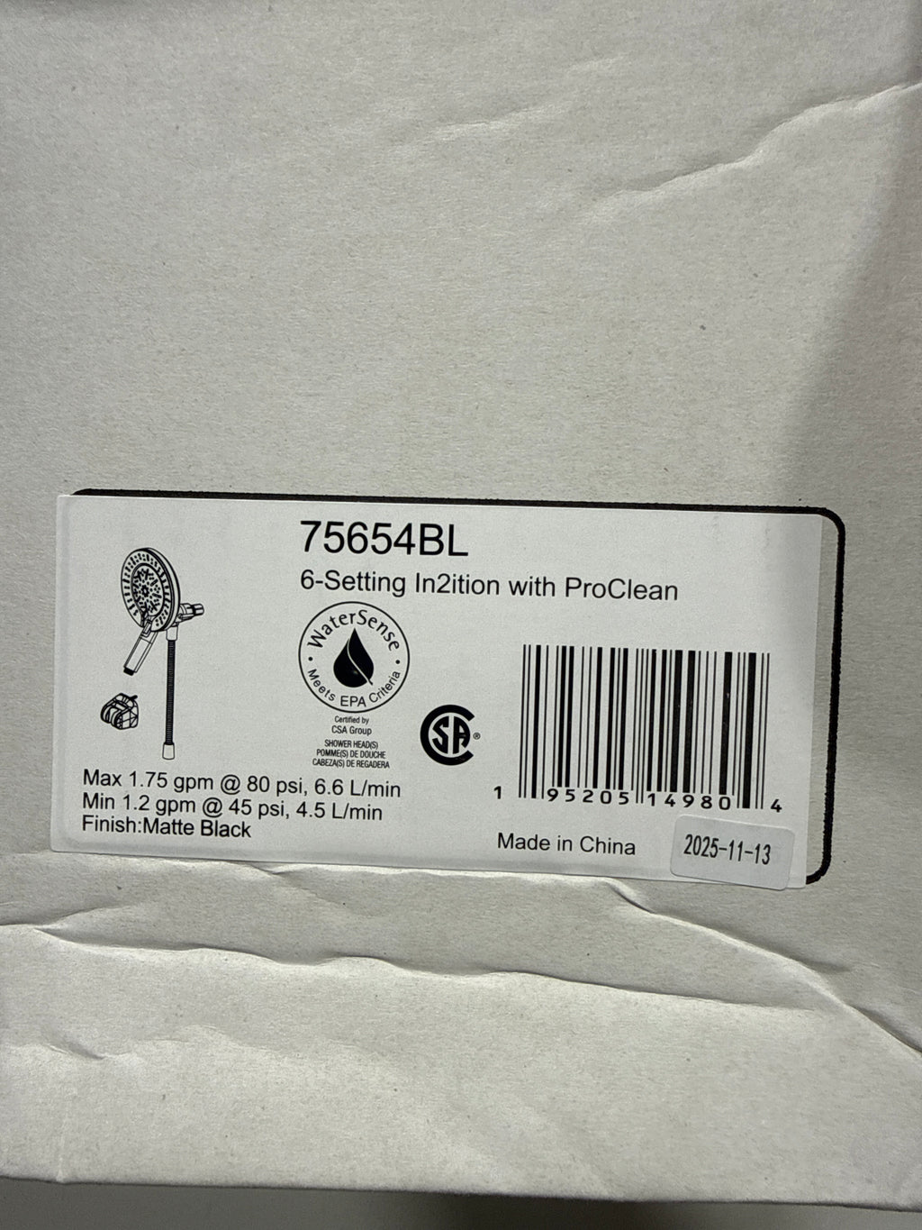 Delta 6-Setting In2ition ProClean Spotshield Showerhead Matte Black