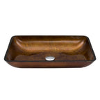 Vigo VG07047 Donatello 23" L X 15" W X 5" H Rectangular Glass Vessel Bathroom