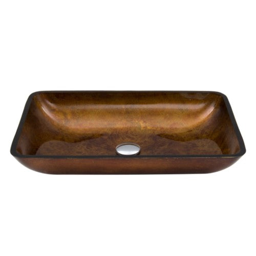 Vigo VG07047 Donatello 23" L X 15" W X 5" H Rectangular Glass Vessel Bathroom
