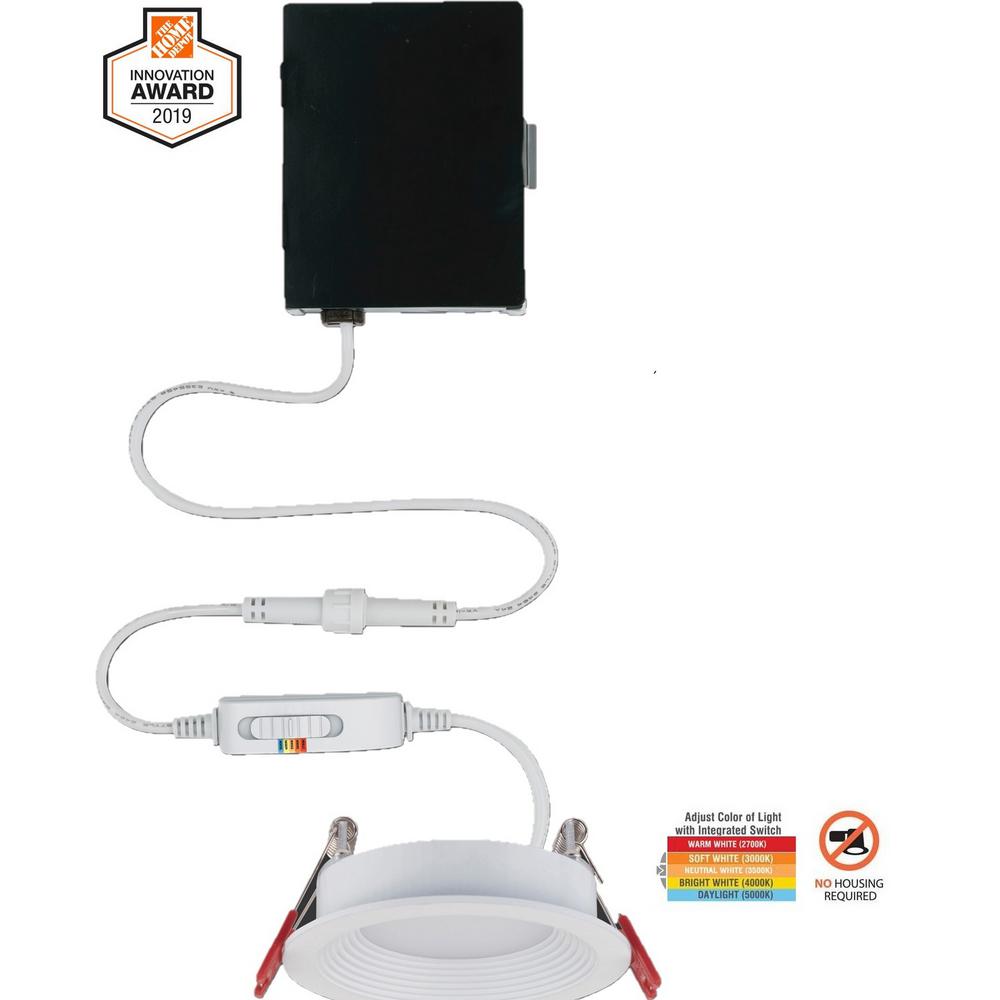 Commercial Electric Slim Baffle 3 Color Selectable Integrated LED Recessed Kit - *Lighting & Electrical