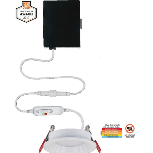 Commercial Electric Slim Baffle 3 Color Selectable Integrated LED Recessed Kit