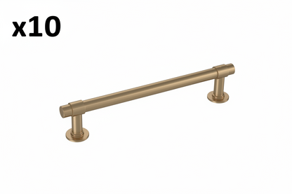 10 x Franklin Brass Champagne Bronze Cabinet Handles, 5-1/16 Inch Hole Center, Casual Pulls for Drawers, Kitchen Cabinet Door, Dressers | Francisco