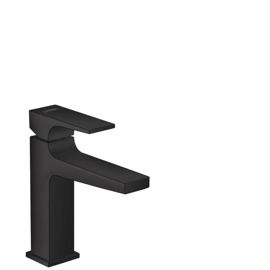 hansgrohe Metropol Modern Low Flow Water Saving 1-Handle 1-Hole 7-inch Tall Bathroom Sink Faucet in Matte Black, 32506671