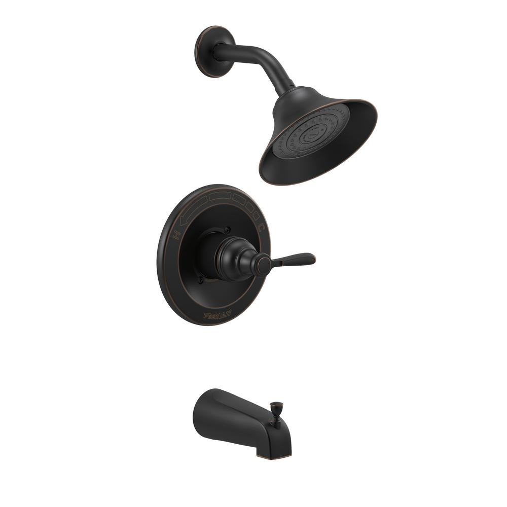 Peerless PTT14465 Elmhurst Tub and Shower Trim Package with 1.5 GPM Single Function Shower Head with Touch-Clean Technology Oil Rubbed Bronze