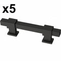 5 x Franklin Brass P44367-FB-B  Matte Black Cabinet Handles Adjustable Drawer Pulls for Kitchen Cabinet Knobs Dressers and Cupboards 1-3/8 to 4 inch (35–102mm) Hole Center | Adjusta-Pull