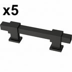 5 x Franklin Brass P44367-FB-B  Matte Black Cabinet Handles Adjustable Drawer Pulls for Kitchen Cabinet Knobs Dressers and Cupboards 1-3/8 to 4 inch (35–102mm) Hole Center | Adjusta-Pull