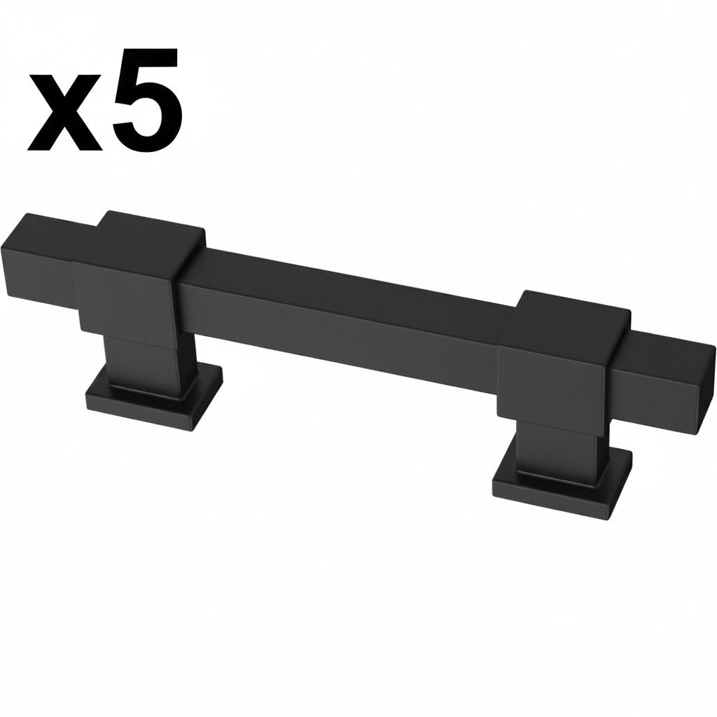 5 x Franklin Brass P44367-FB-B  Matte Black Cabinet Handles Adjustable Drawer Pulls for Kitchen Cabinet Knobs Dressers and Cupboards 1-3/8 to 4 inch (35–102mm) Hole Center | Adjusta-Pull