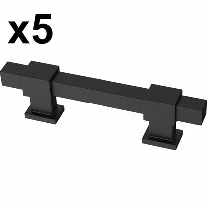 5 x Franklin Brass P44367-FB-B  Matte Black Cabinet Handles Adjustable Drawer Pulls for Kitchen Cabinet Knobs Dressers and Cupboards 1-3/8 to 4 inch (35–102mm) Hole Center | Adjusta-Pull