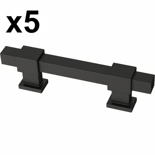 5 x Franklin Brass P44367-FB-B  Matte Black Cabinet Handles Adjustable Drawer Pulls for Kitchen Cabinet Knobs Dressers and Cupboards 1-3/8 to 4 inch (35–102mm) Hole Center | Adjusta-Pull