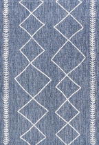 JONATHAN Y SANTA MONICA 5 X 8 Area Rug Derya Tribal Diamond Trellis - Blue/Ivory SMB129C-5