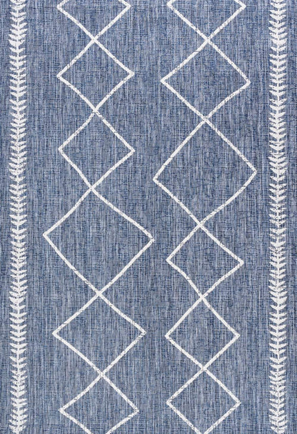 JONATHAN Y SANTA MONICA 5 X 8 Area Rug Derya Tribal Diamond Trellis - Blue/Ivory SMB129C-5