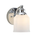 Lydia 1-Light Glass Farmhouse Cottage LED Vanity Light - Silver-tone